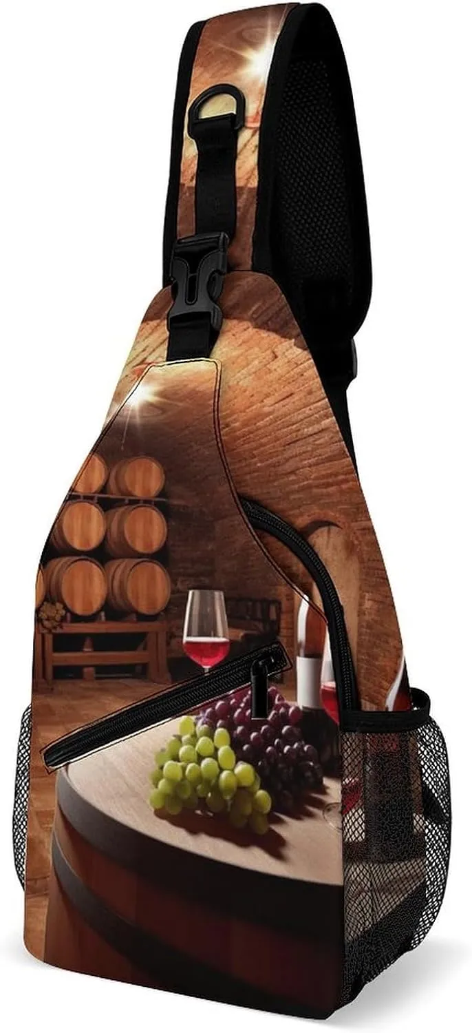 Sling Bags Red Wine Cellar Crossbody Bag for Women Men Cross Body Bag for Travel Hiking Shopping