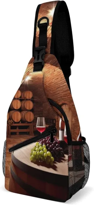 Sling Bags Red Wine Cellar Crossbody Bag for Women Men Cross Body Bag for Travel Hiking Shopping