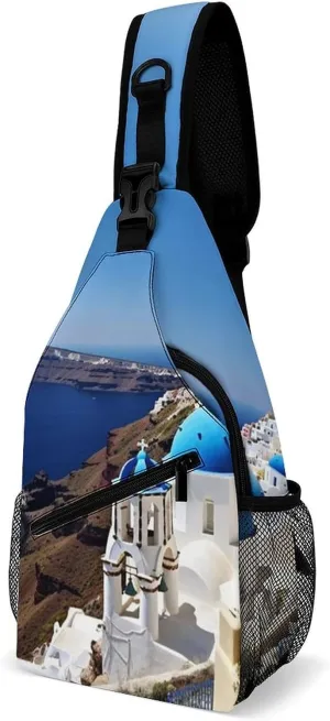 Sling Bags Sea View Crossbody Bag for Women Men Cross Body Bag for Travel Hiking Shopping