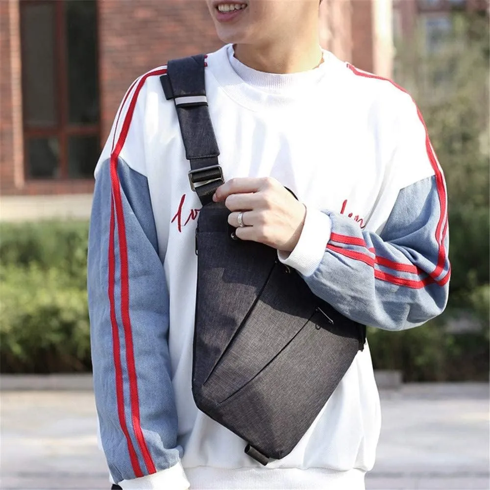 Sling Chest Bag, Summer Sling Shoulder Crossbody Bag Slim Backpack Chest Pack Anti Theft Travel Bags Daypack(Black,Left Shoulder)