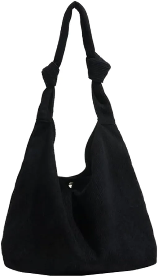 Slouchy Corduroy Tote Bag for Women Baggy Shoulder Bag Large Hobo Bag Retro Carryall Bag Everything Tote Office Tote
