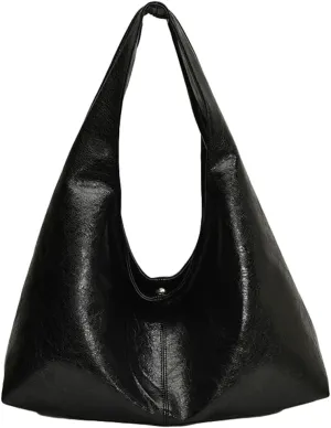 Slouchy Hobo Bag for Women Soft Vegan Leather Shoulder Handbag with Top Handle Shoulder Purse with Zipper Clutch Purse