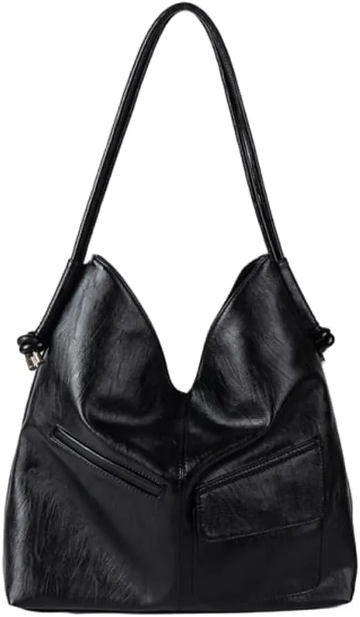 Slouchy Hobo Bags for Women Soft PU Leather Shoulder Bag Large Crossbody Purse Ladies Top Handle Work Travel Tote Handbag
