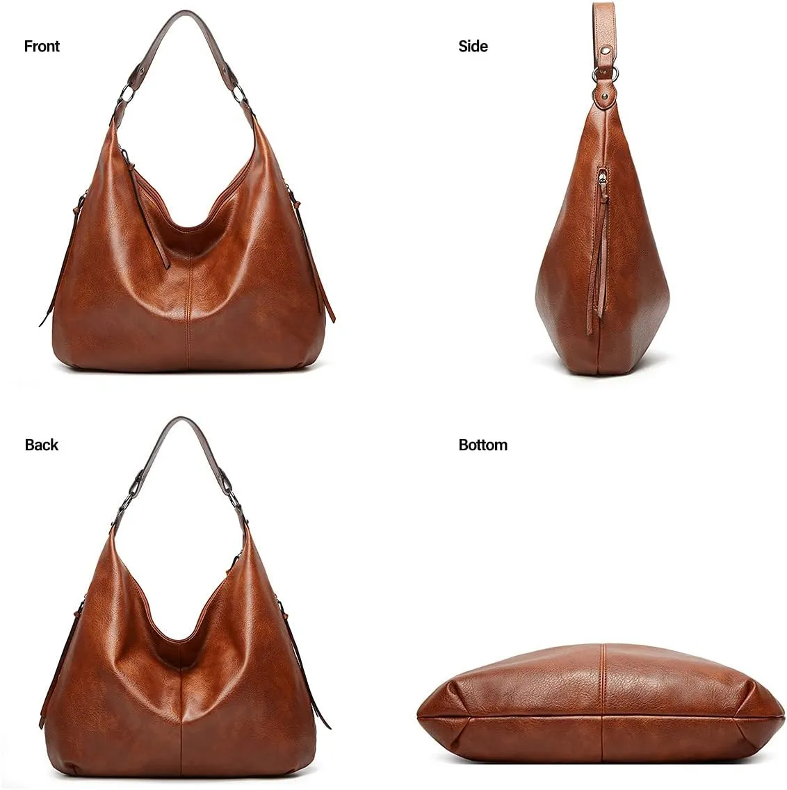 Slouchy Hobo Bags for Women Soft Vegan Leather Designer Shoulder Purses Ladies Top Handle Handbag Slouchy Tote Bag