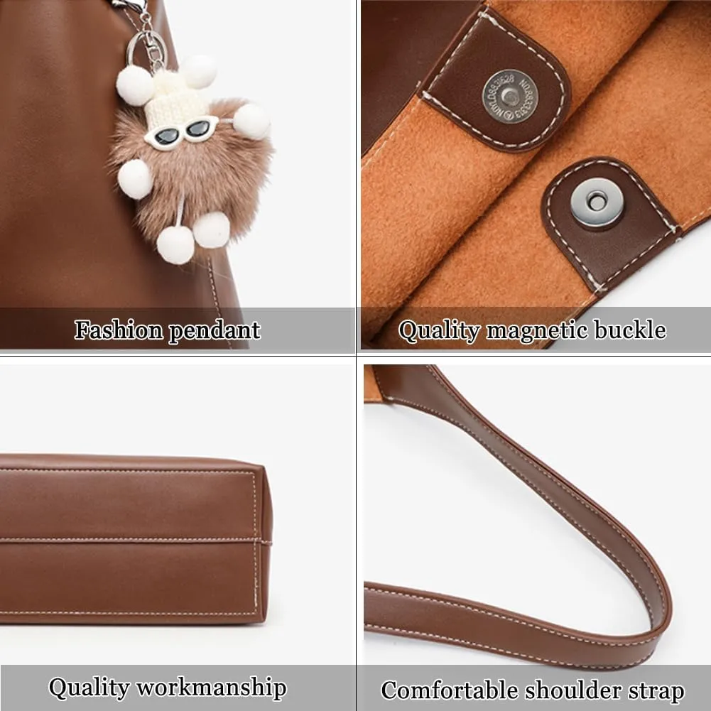 Slouchy Hobo Bags for Women Soft Vegan Leather Shoulder Handbag Large Slouchy Tote Purses for Work Travel