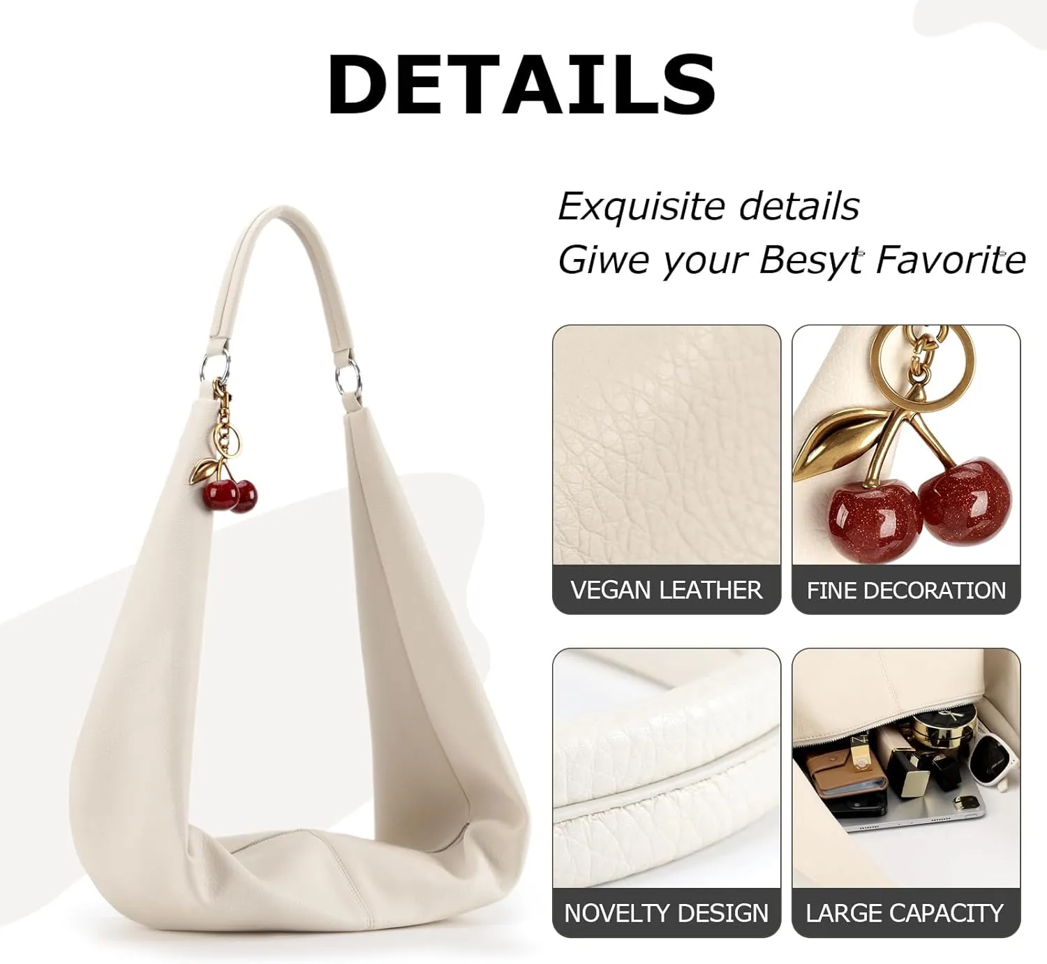 Slouchy Hobo Bags for Women Soft Vegan Leather Sling Bag Designer Shoulder Purses Top Handle Handbag with Small Purse