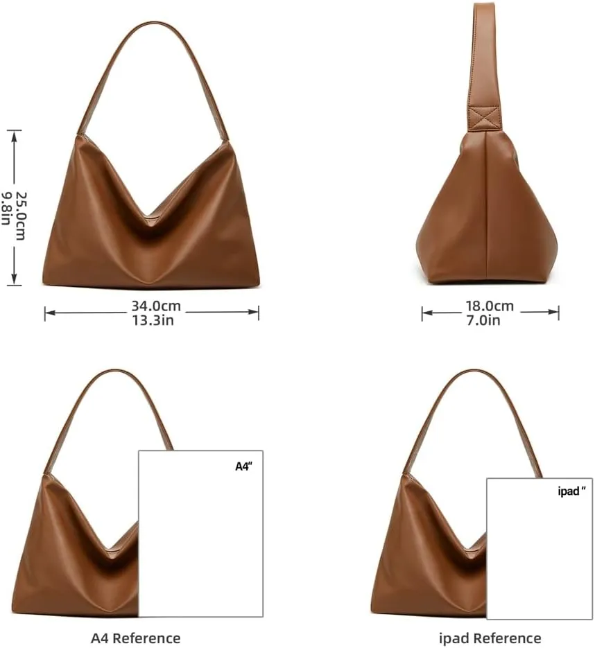 Slouchy Hobo Purses Women 2025 Trendy Spring Soft PU Leather Shoulder Bag Satchel Tote Handbags Travel Work Purse