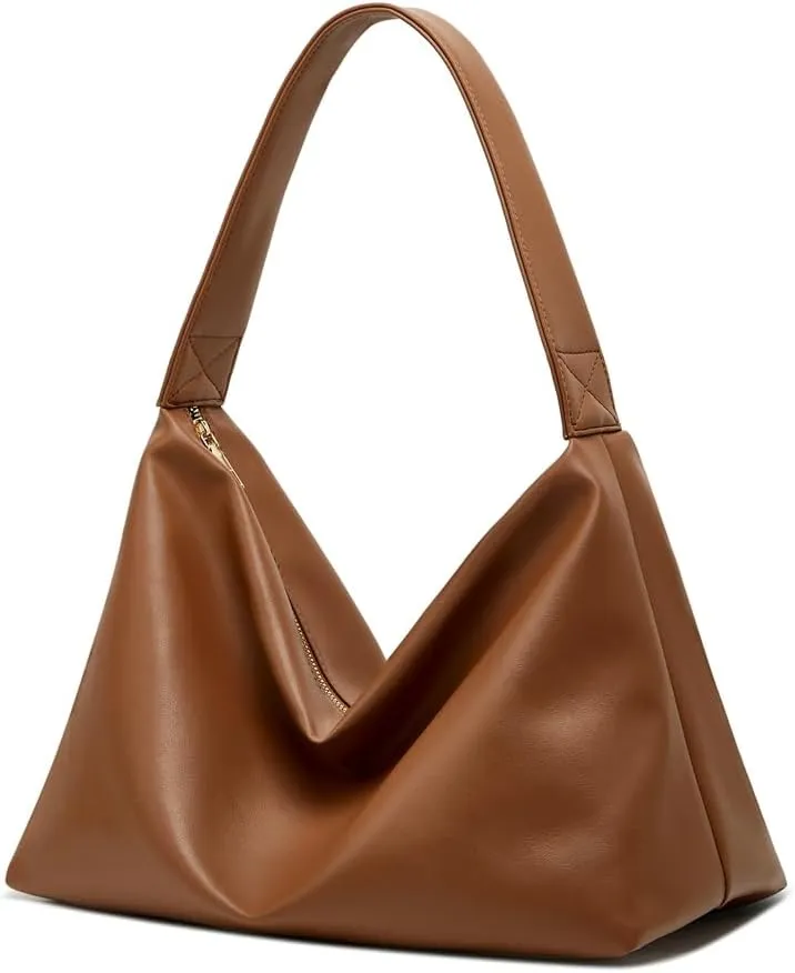 Slouchy Hobo Purses Women 2025 Trendy Spring Soft PU Leather Shoulder Bag Satchel Tote Handbags Travel Work Purse