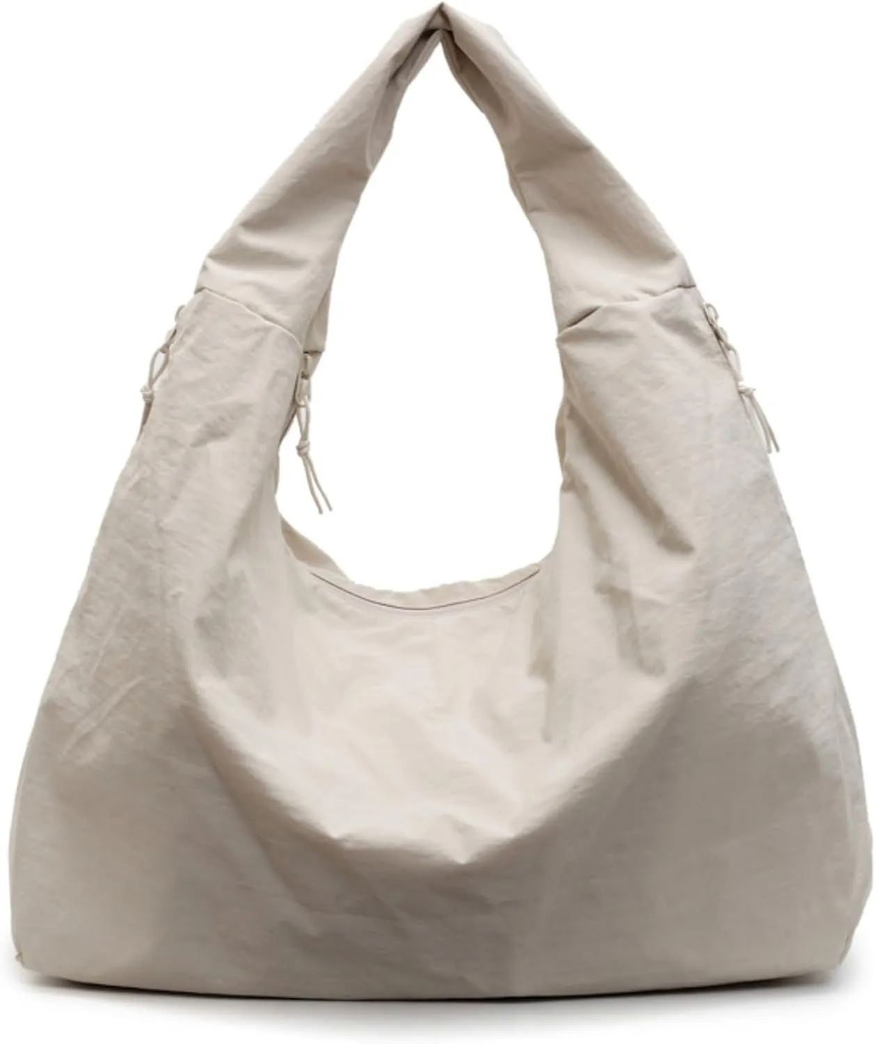 Slouchy Tote Bag 2025 Nylon Solid Pleated Handbag Men Women Large Shoulder Travel Gym Commute Hobo Weekend Vacation