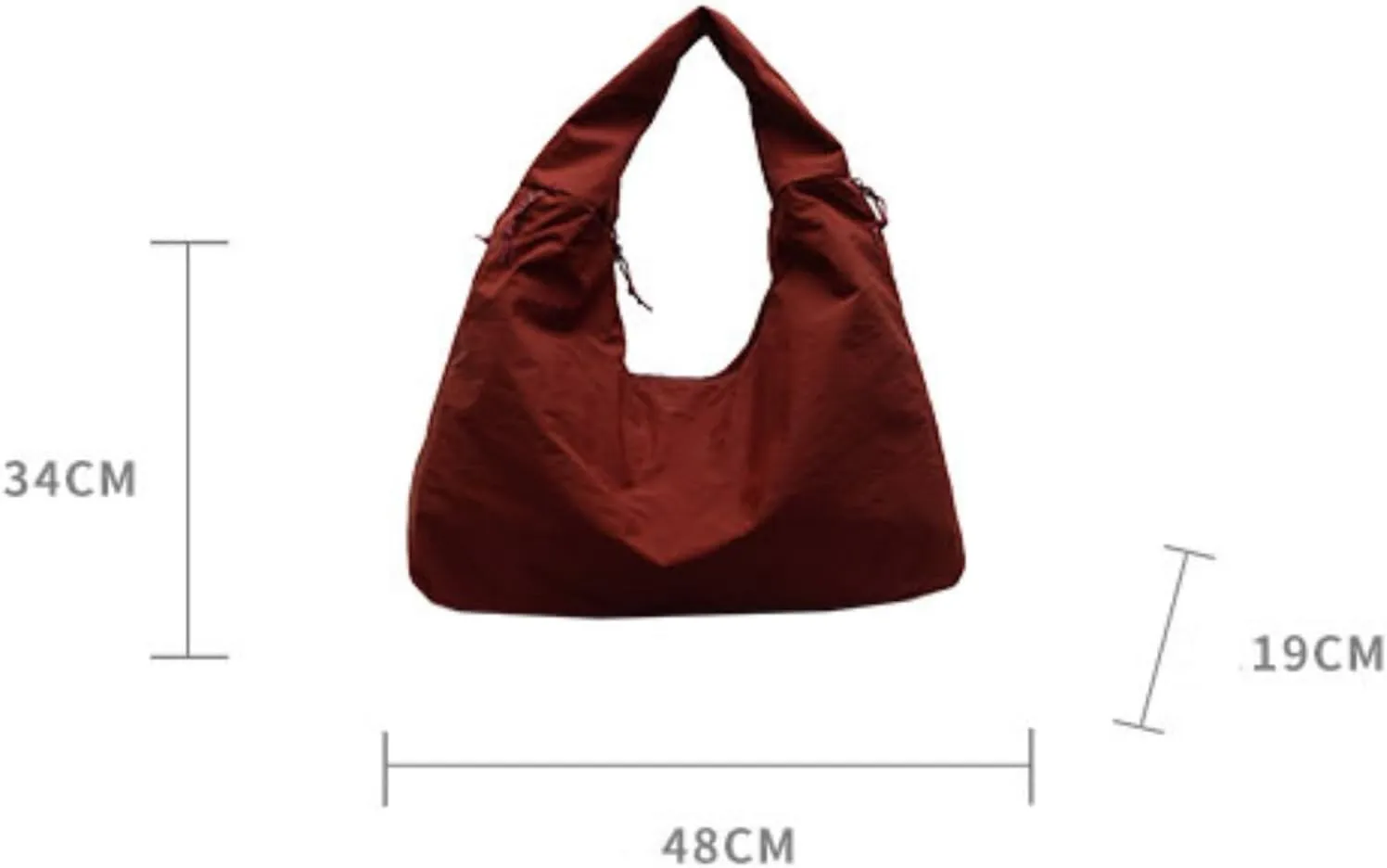 Slouchy Tote Bag 2025 Nylon Solid Pleated Handbag Men Women Large Shoulder Travel Gym Commute Hobo Weekend Vacation