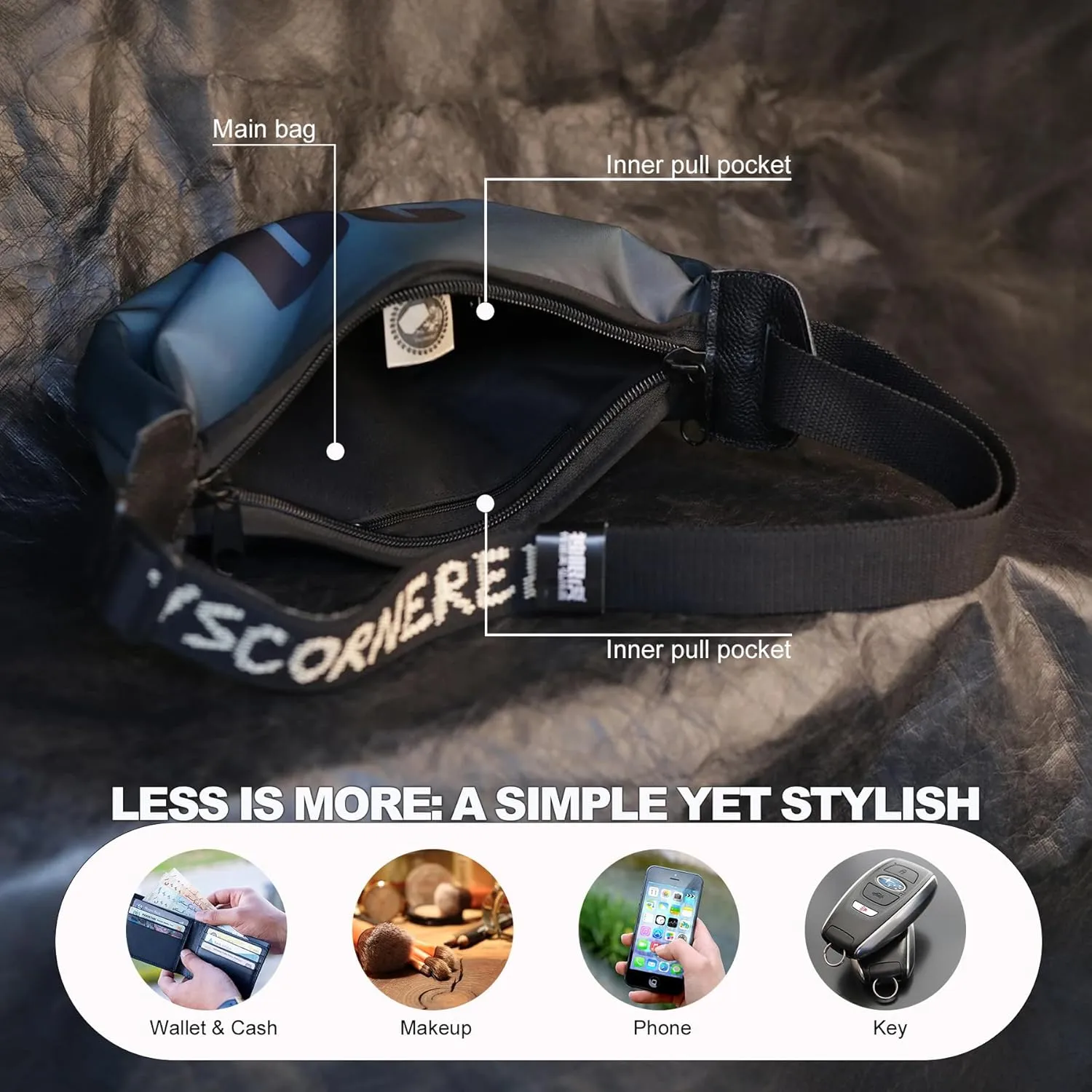 Small Crescent Crossbody Bag,Trendy Nlony Hobo Purse with Gradient Color,Lightweight Sling Bag for Women and Men Daily