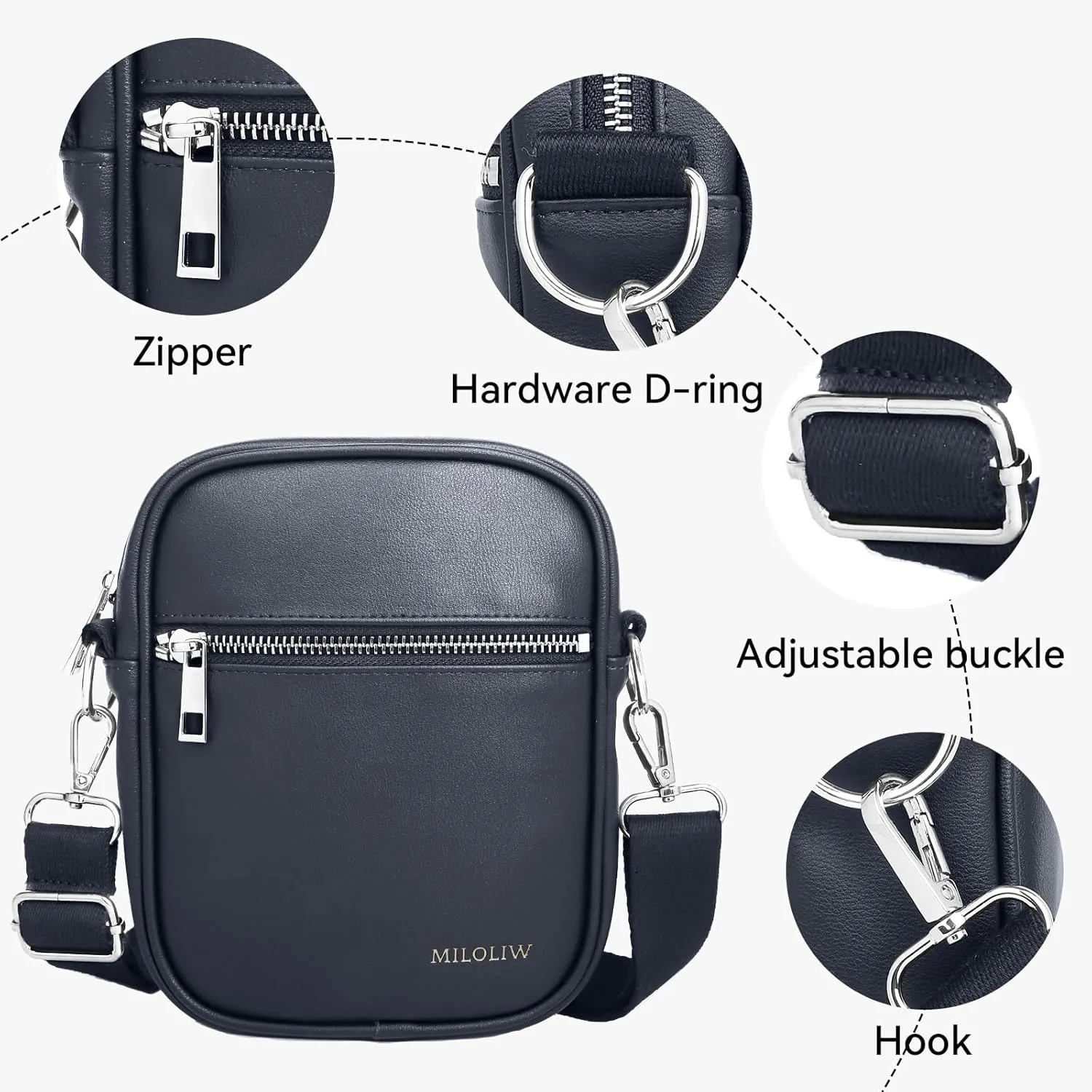 Small Crossbody bag for men shoulder bag mens purse satchel Pu leather messenger bag