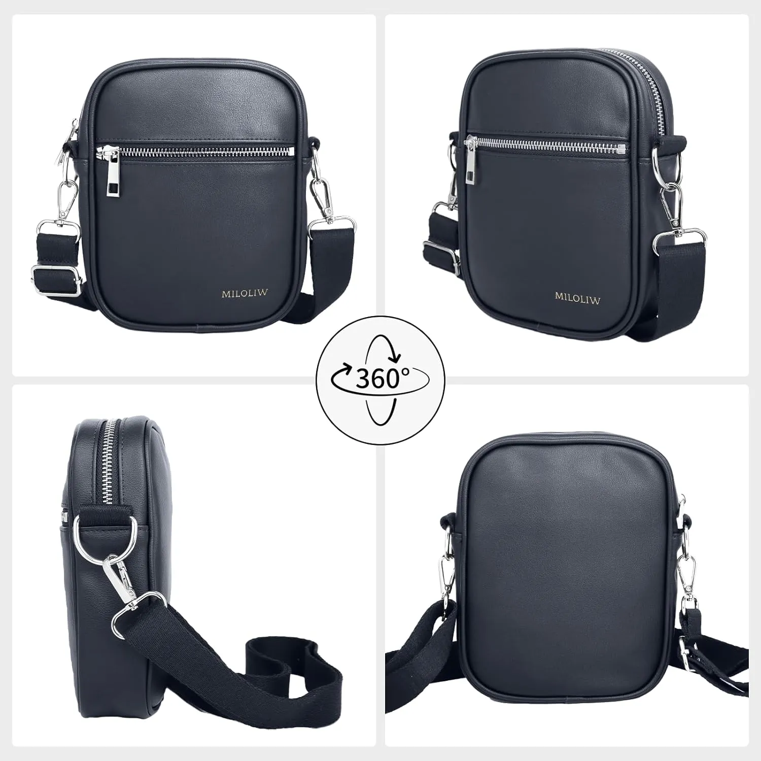 Small Crossbody bag for men shoulder bag mens purse satchel Pu leather messenger bag