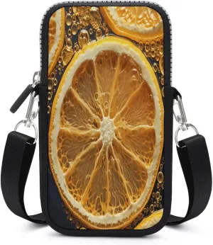 Small Crossbody Cell Phone Purse for Women,Clean Simple Leaves Printed Small Phone Bag with Adjustable Strap