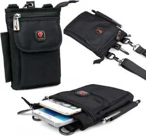 Small Crossbody Phone Bag, Ranboo Belt Pouch Waist Bag for Travel Outdoor Hiking, Fit for iPhone 16 15 14 13 Pro Max Samsung Galaxy S25 Ultra S24  S23  Holster Belt Clip Case Shoulder Cell Phone Purse