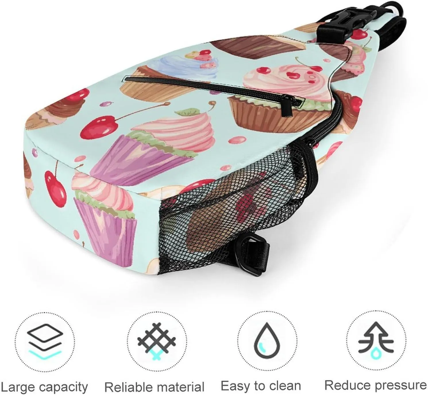 Small Crossbody Sling Backpack Blue Floral Chest Bags for Traveling Chest Fashion Shoulder Bag