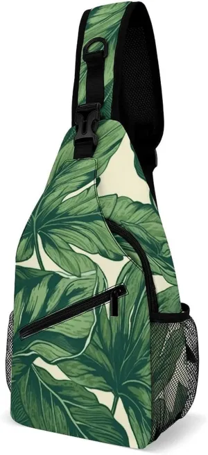 Small Crossbody Sling Backpack Colorful Symmetrical Pattern Chest Bags for Traveling Chest Fashion Shoulder Bag
