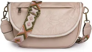 Small Crossbody Sling Bag Unisex Crescent Bag, Nylon Leather Handbags Hobo Bags for Women Shop And Travel