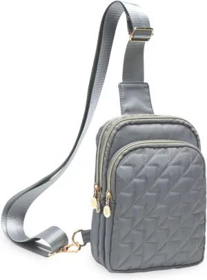 Small Crossbody Sling Bags for Women Men, 3 Zipper Pocket Cell Phone Purse Fanny Packs for Women