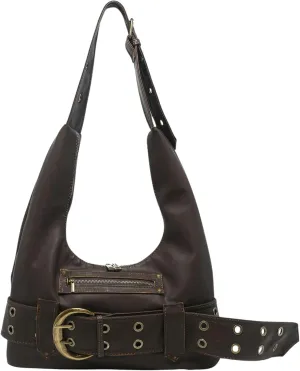 Small Hobo Bag for Women Vegan Leather Slouchy Tote Bag Vintage Shoulder Handbag
