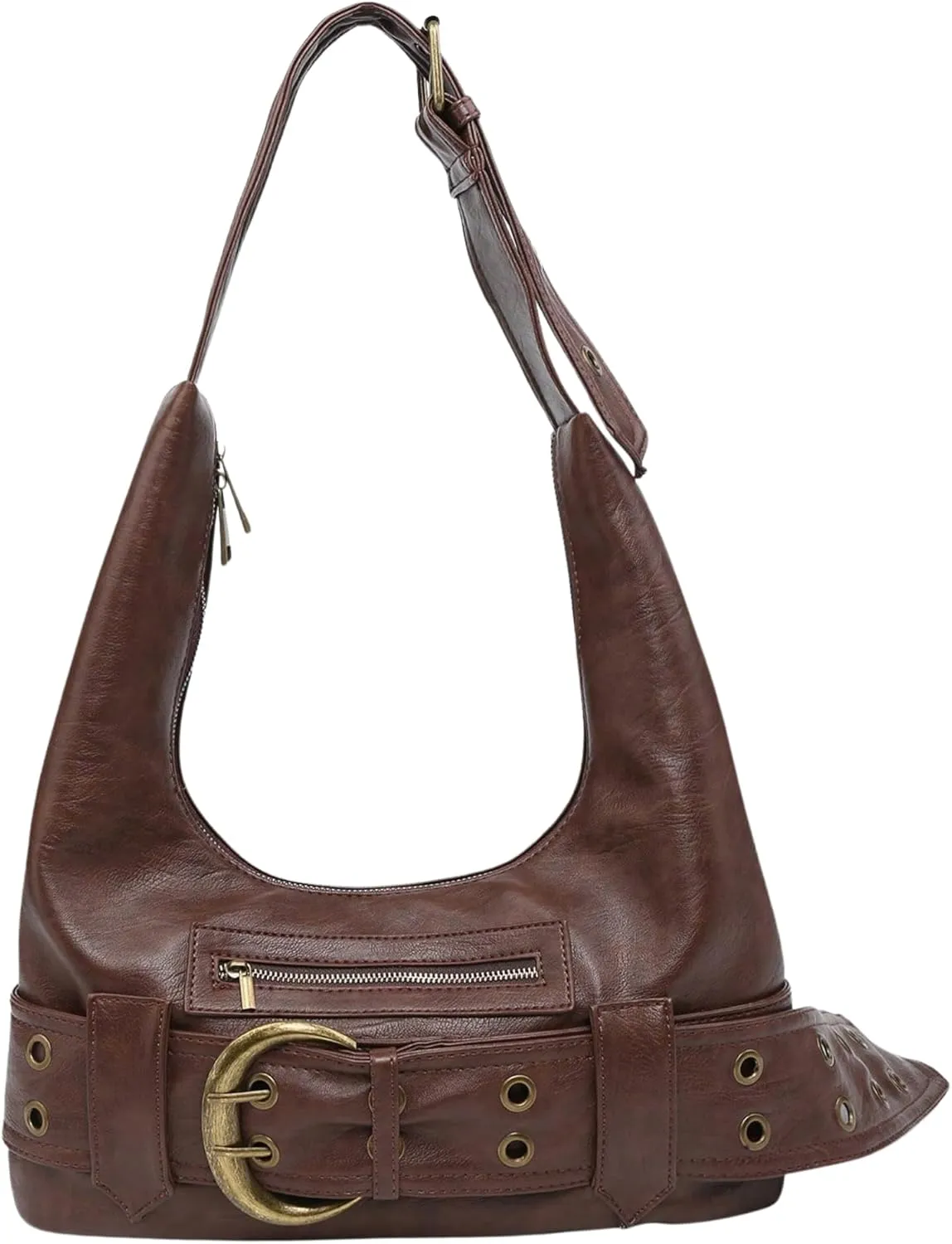 Small Hobo Bag for Women Vegan Leather Slouchy Tote Bag Vintage Shoulder Handbag