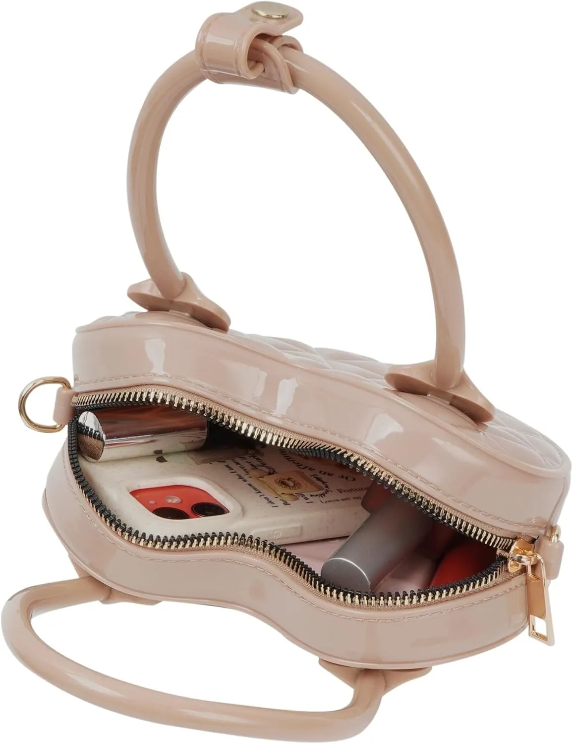 Small Lattice Handheld Satchel Jelly Women Girls Heart Shape Shoulder Solid PVC Crossbody Purse