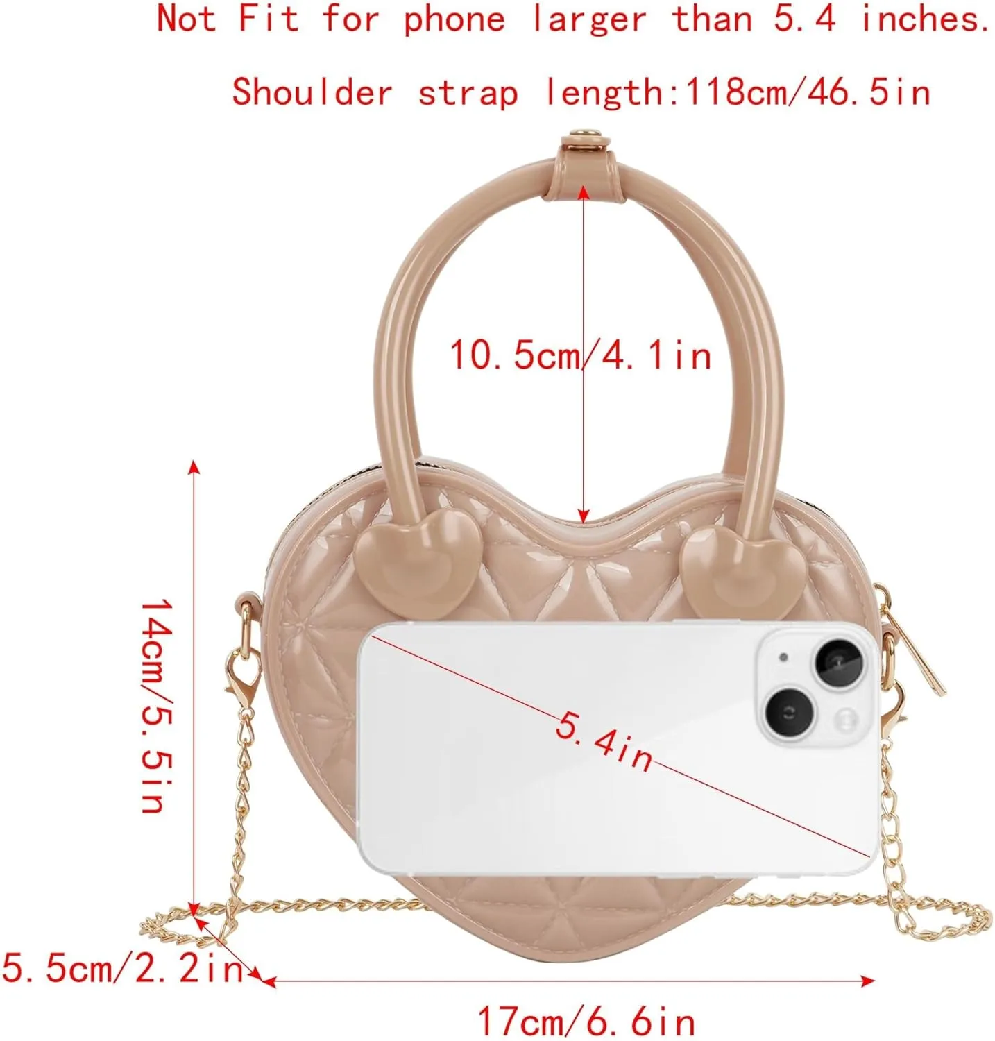 Small Lattice Handheld Satchel Jelly Women Girls Heart Shape Shoulder Solid PVC Crossbody Purse