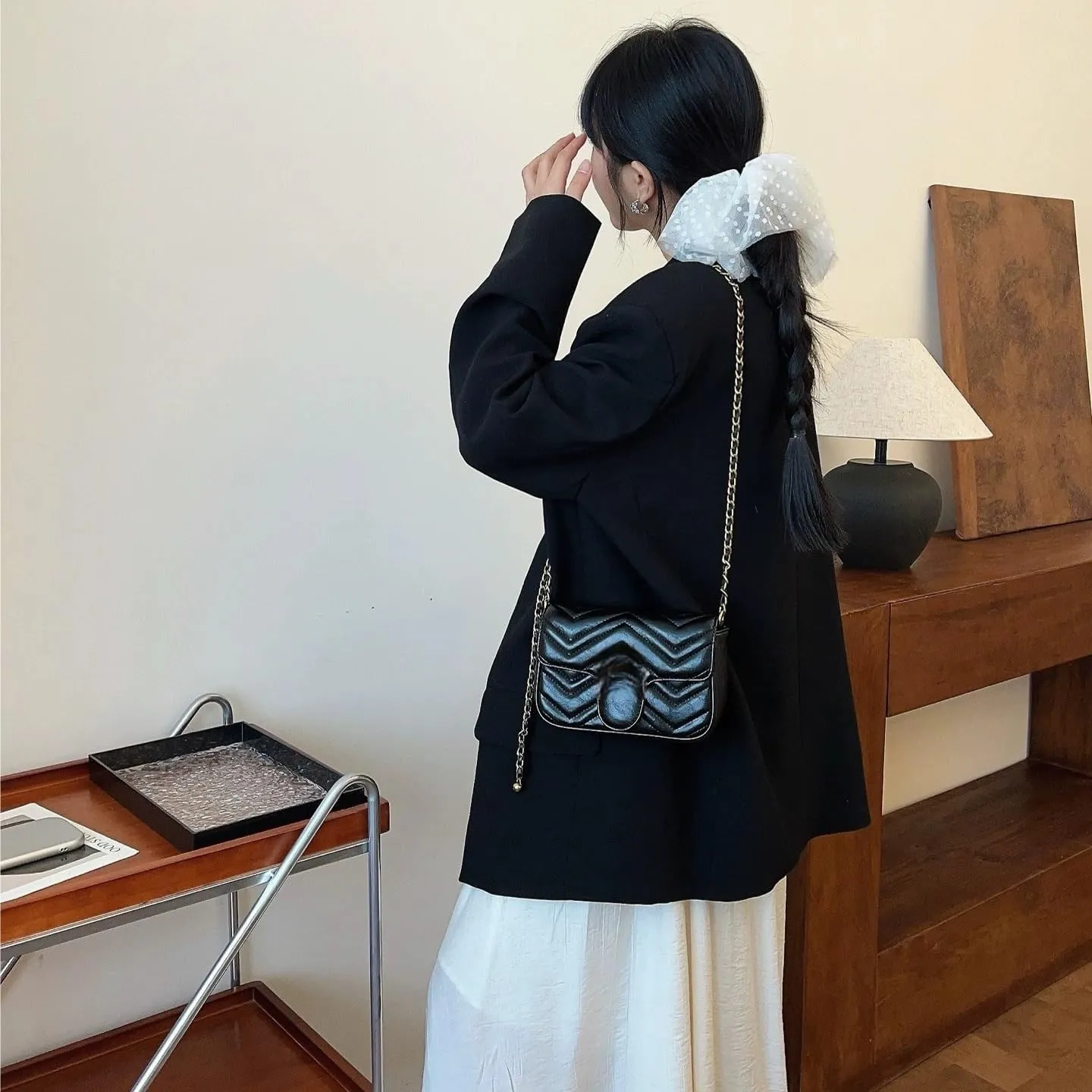 Small Quilted Crossbody Bag, Trendy Designer Shoulder Bag, Phone Wallet Purse for Women