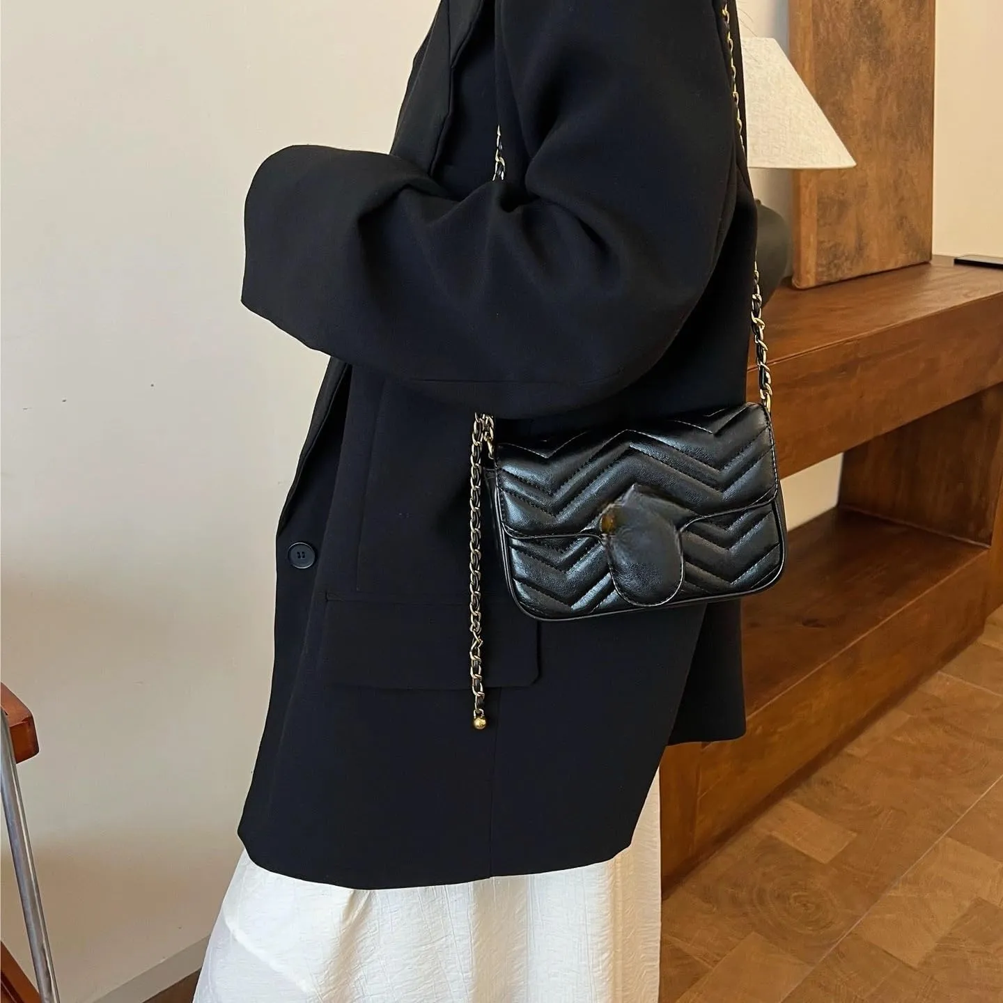 Small Quilted Crossbody Bag, Trendy Designer Shoulder Bag, Phone Wallet Purse for Women