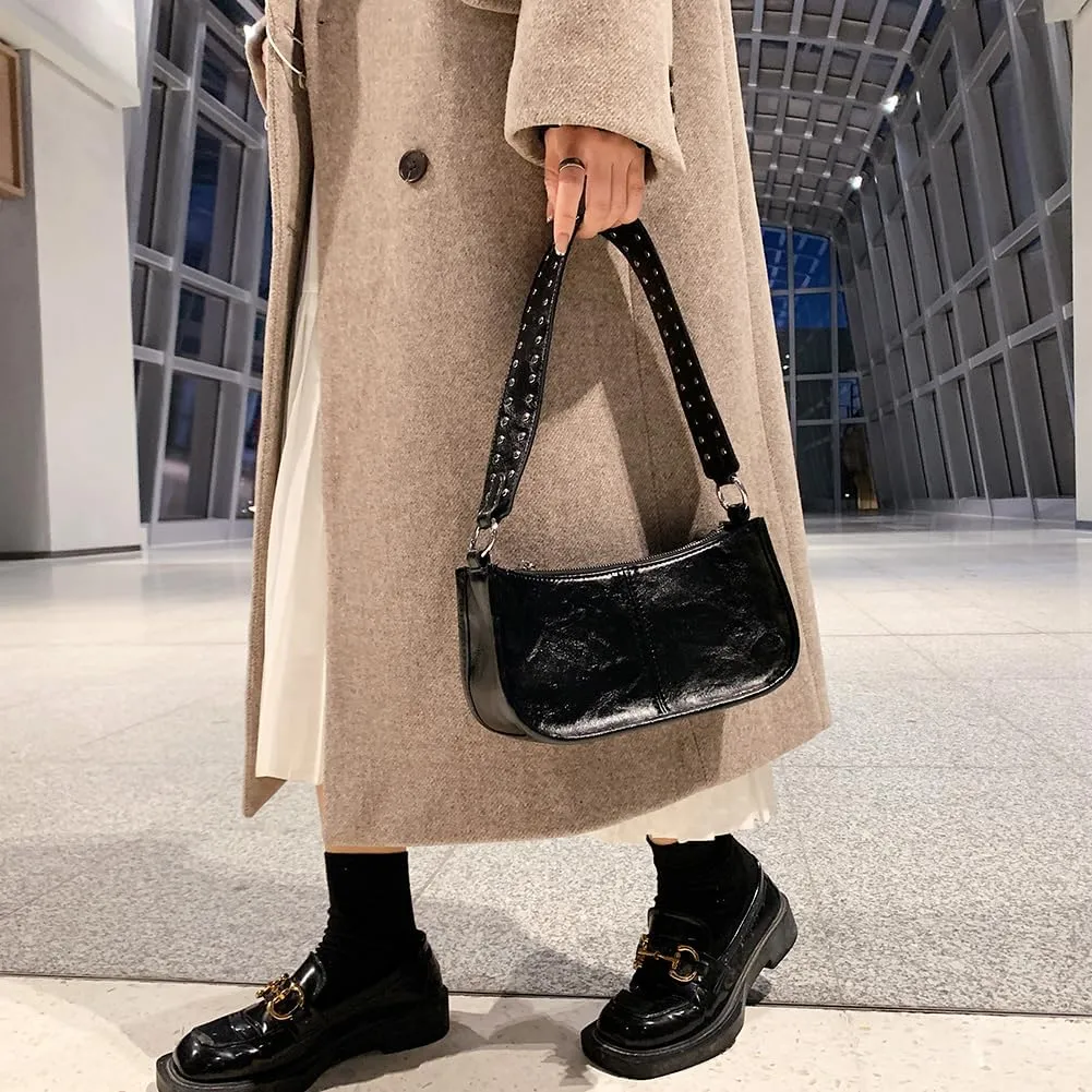 Small Shoulder Bag for Women Crossbody Sling Bag PU Tote Handbag Classic Hobo Purse Clutch Underarm Luna Bag(Red)