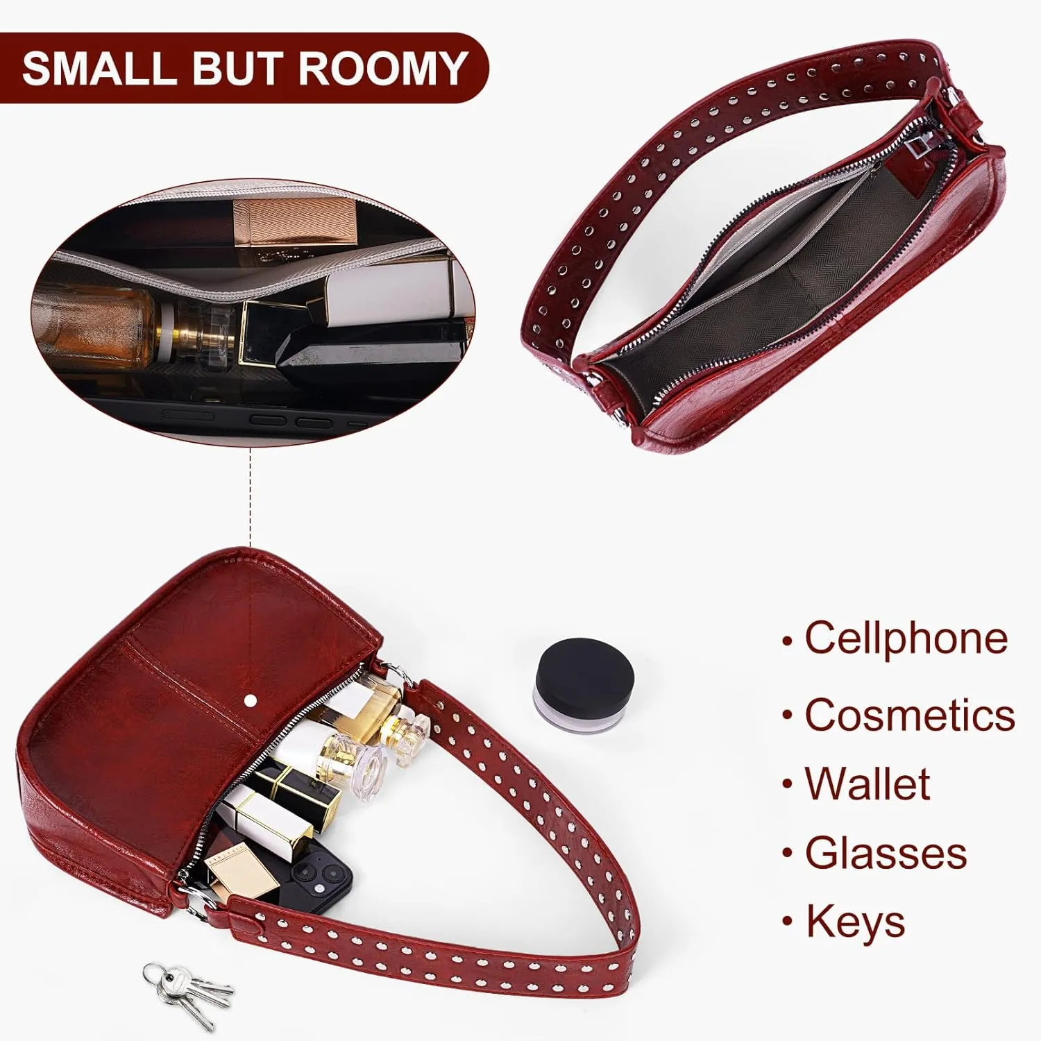 Small Shoulder Bag Y2K Purse for Women Trendy Crossbody Handbag Clutch Purse Classic Retro Satchel Bag
