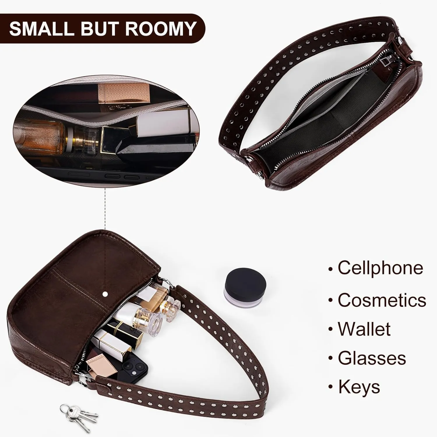 Small Shoulder Bag Y2K Purse for Women Trendy Crossbody Handbag Clutch Purse Classic Retro Satchel Bag