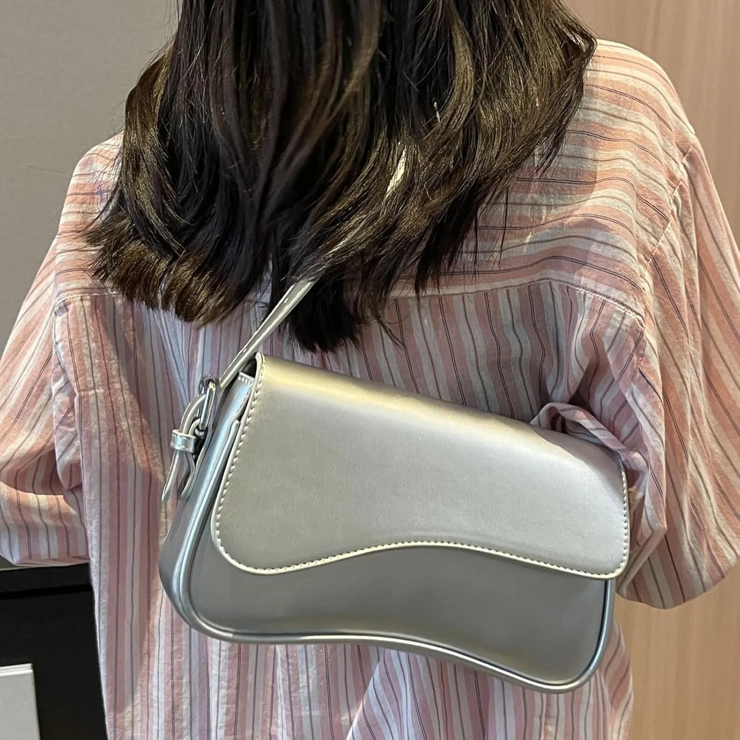 Small Shoulder Bags for Women,Crossbody Purses,Retro Vegan Leather Tote Handbag, Clutch Hobo Purse with Zipper