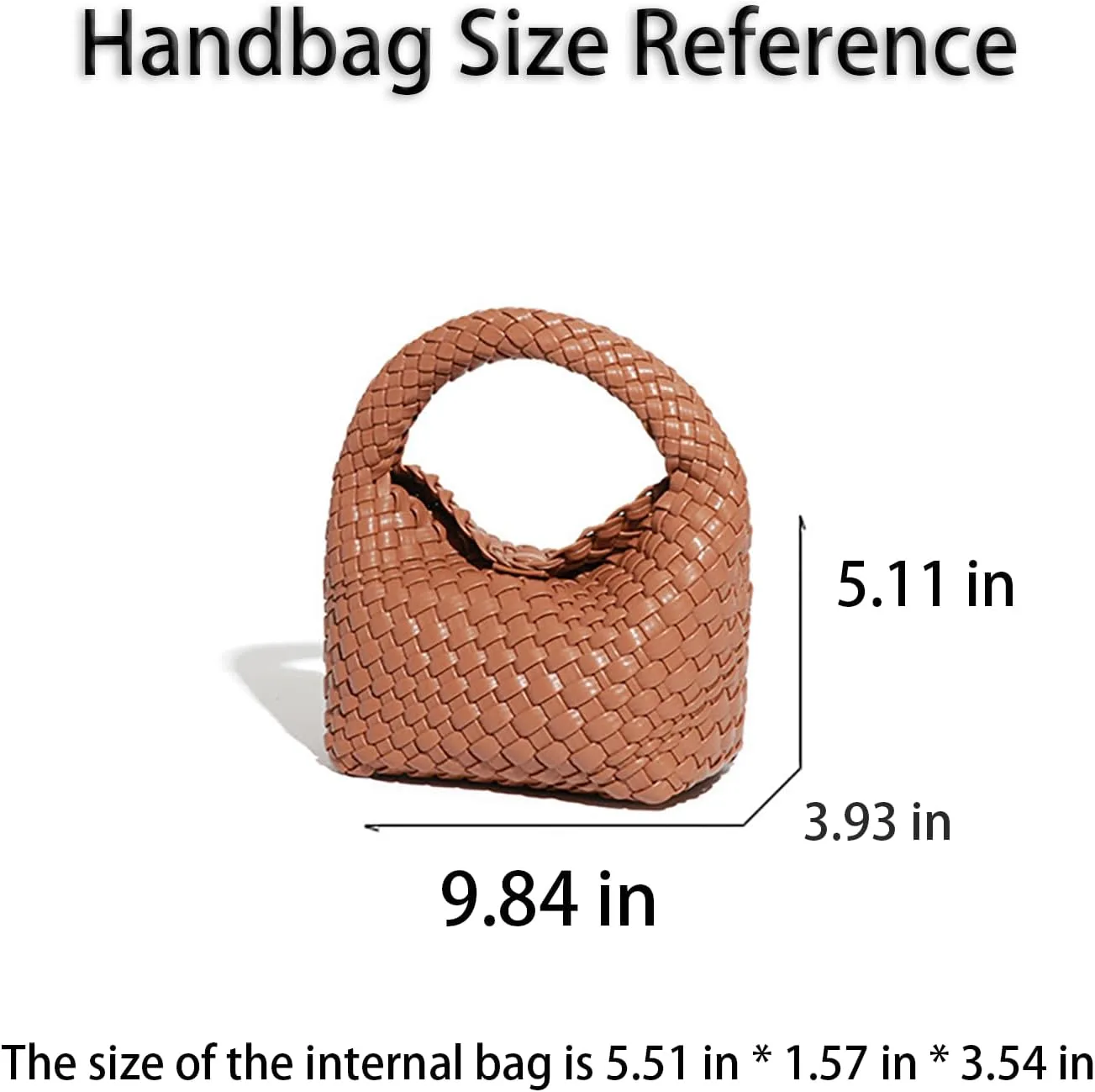 Small Size Woven Women's Handbag and Small Money Bag Luxury Lightweight Vegan Leather Adjustable Crossbody Bag Set