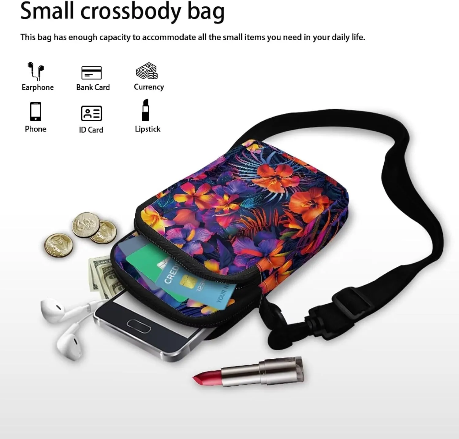 Small Sling Bag Crossbody Bags for Women Men Anti Theft