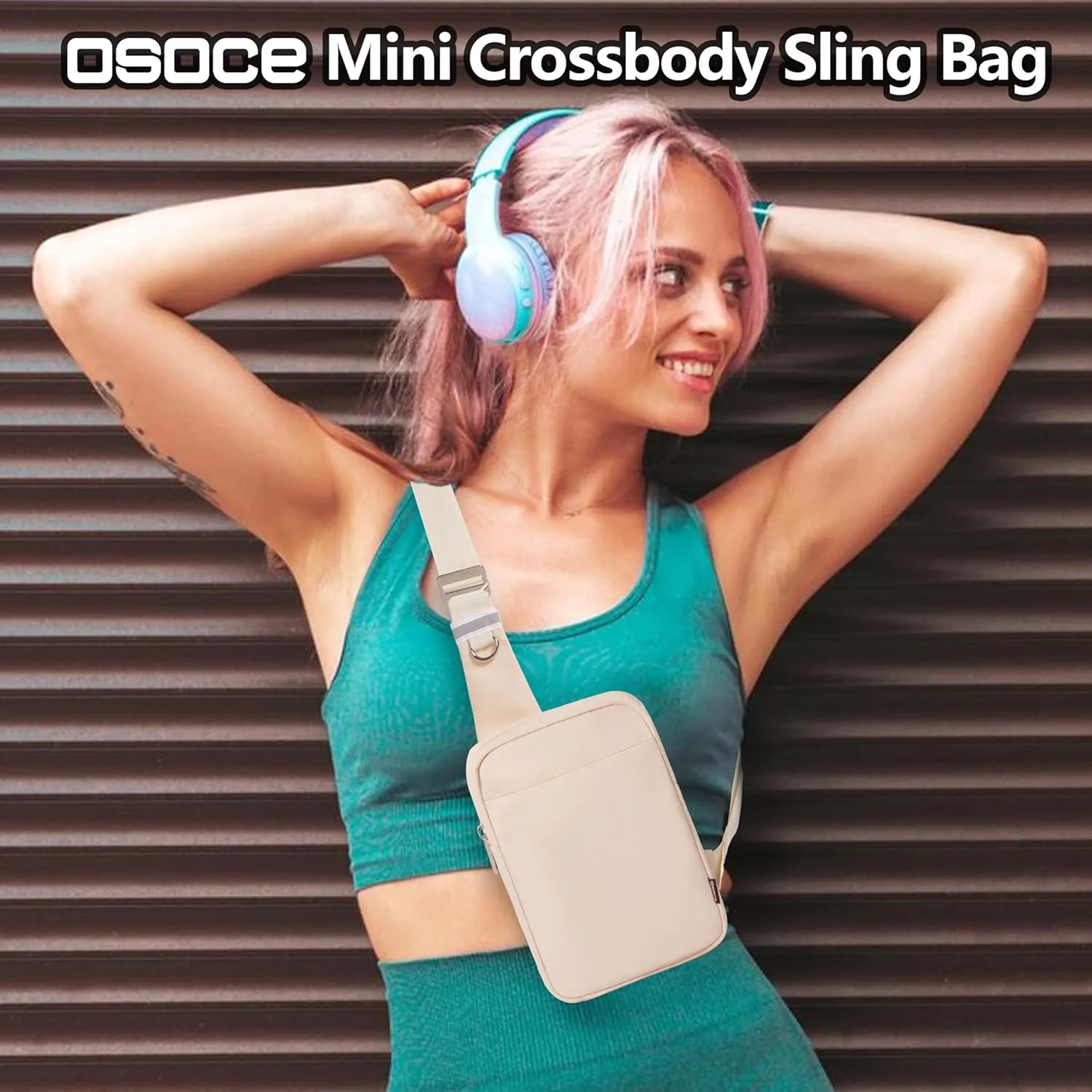 Small Sling Bag for Men and Women with RFID Pocket, Anti Theft Crossbody Chest Bag Casual Travel Bag for Hiking