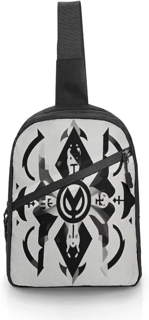 Small Sling Chest Bag Crossbody Bag for Men Women,Supernatural Symbols Black Lightweight Gym Daypack for Travel Cycling Hiking