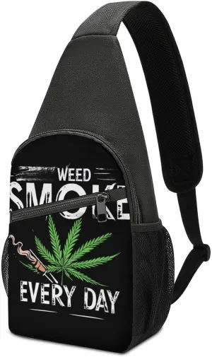 Smoke Weed Everyday Crossbody Sling Bags Chest Shoulder Backpack DayPack Handbag