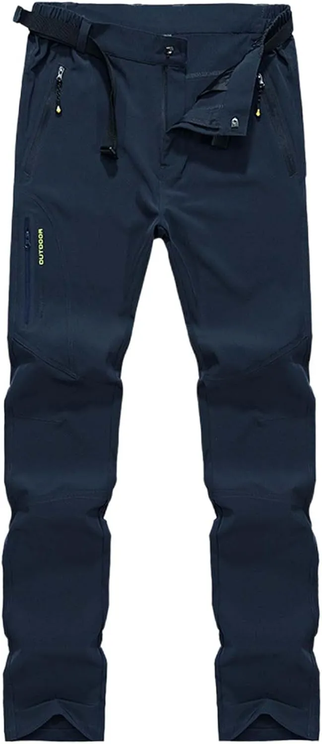 Snow Pants Women Outdoor Waterproof Windproof Fleece Lined Slim Cargo Snow Ski Hiking Pants with Pockets