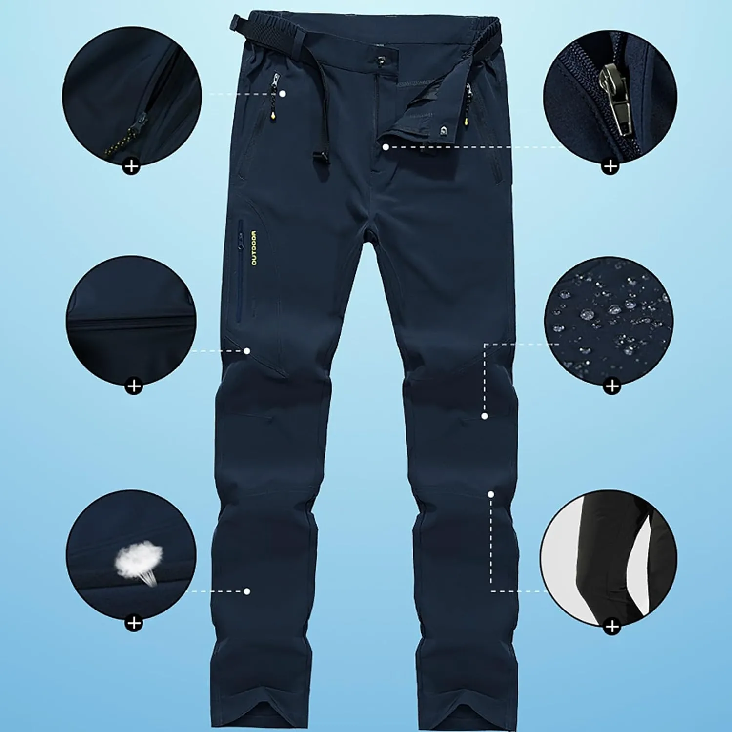 Snow Pants Women Outdoor Waterproof Windproof Fleece Lined Slim Cargo Snow Ski Hiking Pants with Pockets