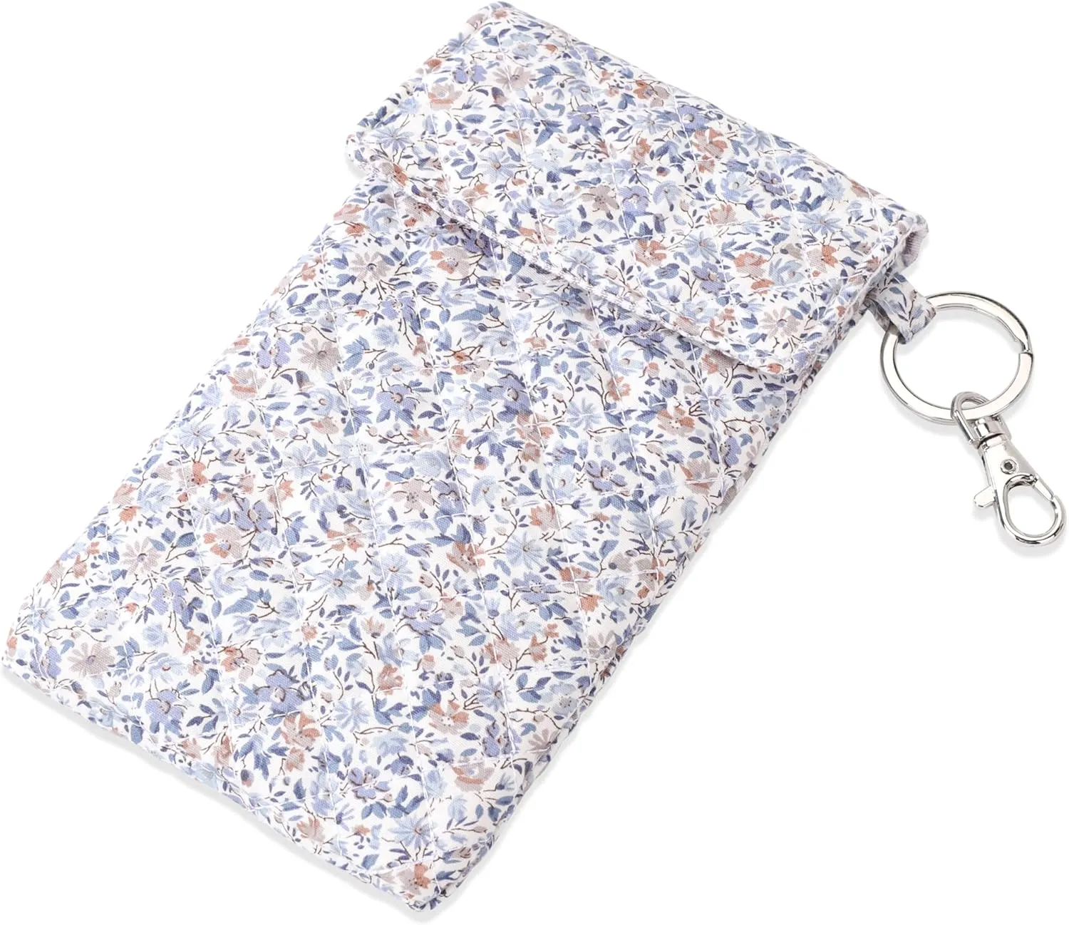 Soft Glasses Case Double Eyeglass Case Sunglasses Travel Pouch for Women Men with Key Chain