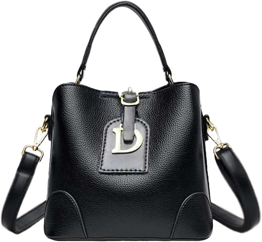 Soft Leather Handbags for Women Leather Handbags for Handle Bucket bags Leather - Our women's leather satchel handbag Black