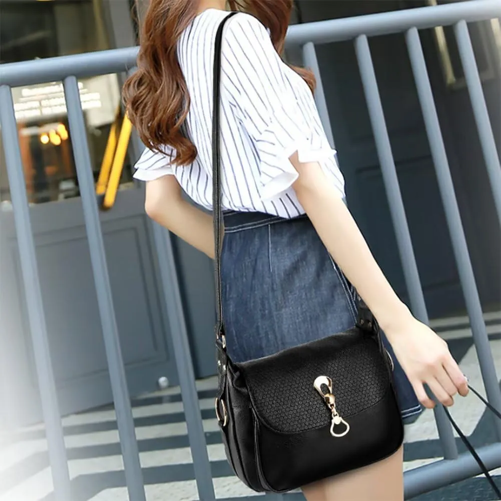 Soft Vegan Leather Purse for Women Multi Pocket Tote Crossbody Handbag Hobo Shoulder Bag for Work Travel Pocketbook