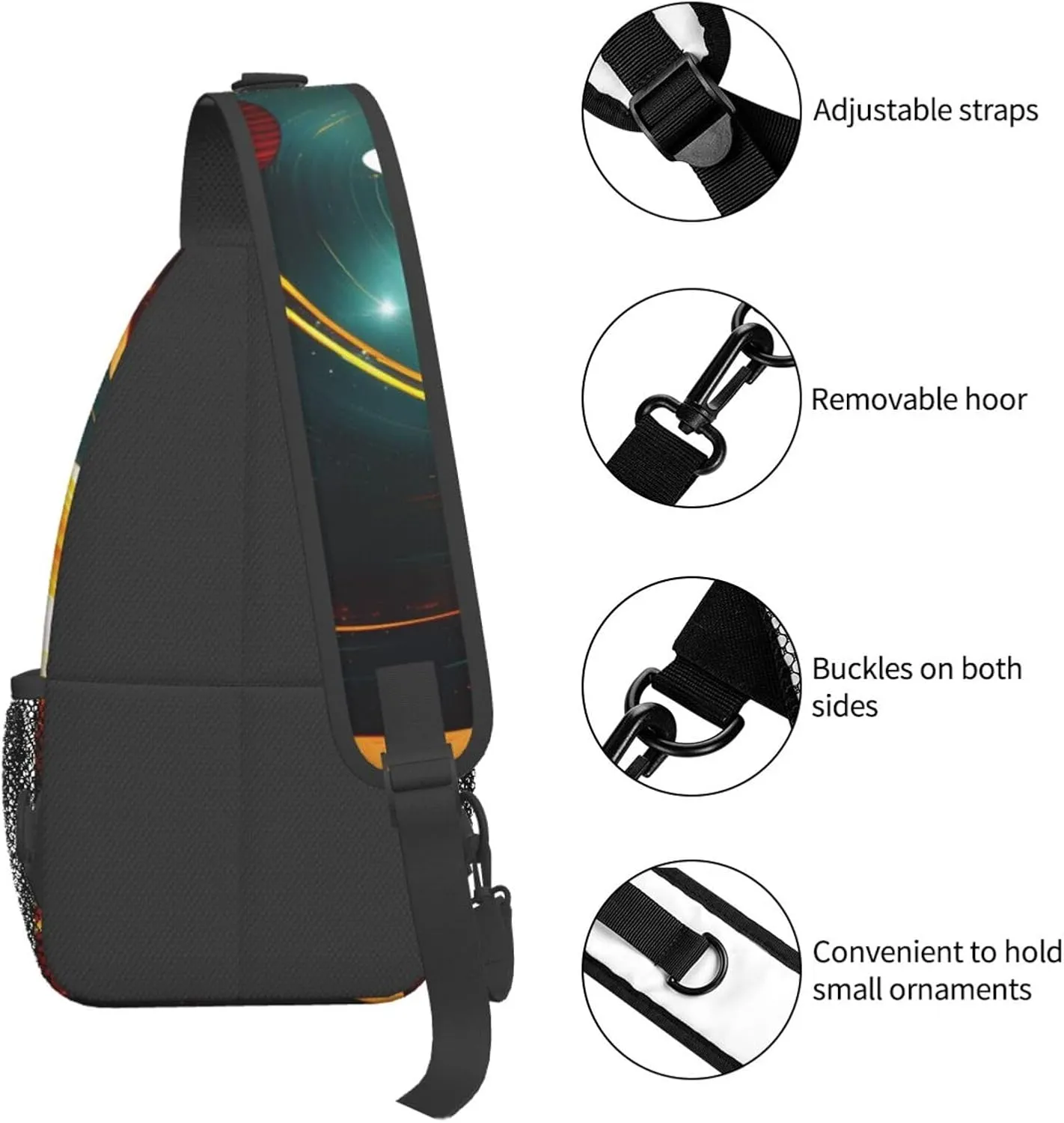 Solar System Jupiter Saturn Sling Backpack,Men Cross Chest Bag Diagonally,Shoulder Bag For Outdoor Travel Cycling Bag