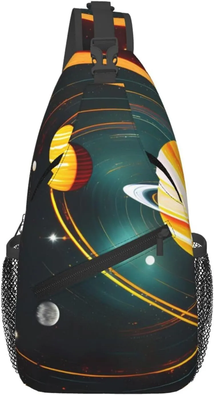 Solar System Jupiter Saturn Sling Backpack,Men Cross Chest Bag Diagonally,Shoulder Bag For Outdoor Travel Cycling Bag