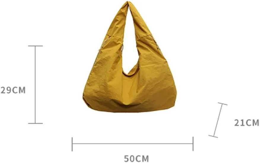 Solid Color Draped Tote Bag for Woman Large Capacity Shoulder Bag Versatile Slouchy Hobo Bag Travel Sport Everyday Use