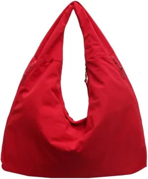 Solid Hobo Shoulder Bag Large Tote Bags For Women Soft Slouchy Handbag Trendy Purse Work Travel
