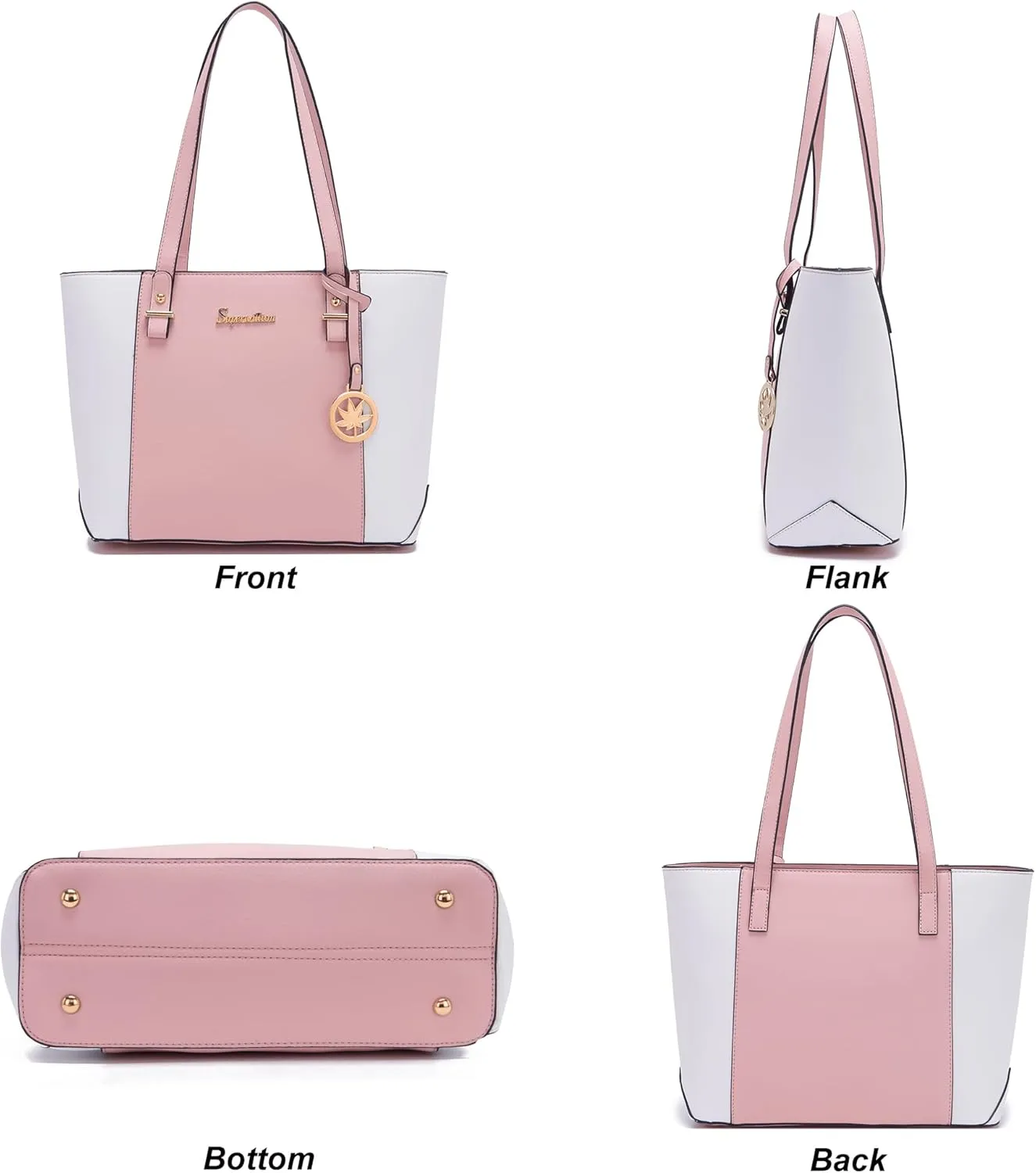 Soperwillton Handbag for Women Wallet Tote Bag Shoulder Bags Top Handle Satchel 5pcs Purse Set