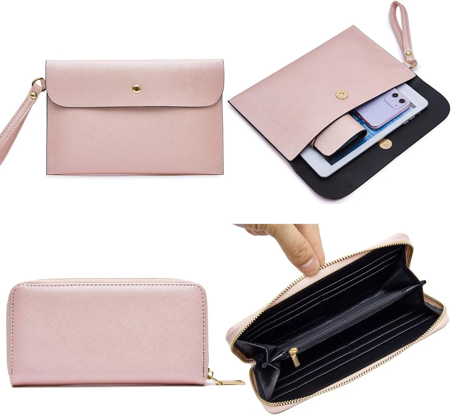 Soperwillton Handbag for Women Wallet Tote Bag Shoulder Bags Top Handle Satchel 5pcs Purse Set