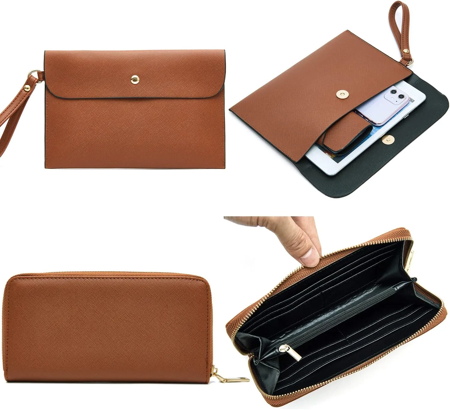 Soperwillton Handbag for Women Wallet Tote Bag Shoulder Bags Top Handle Satchel 5pcs Purse Set